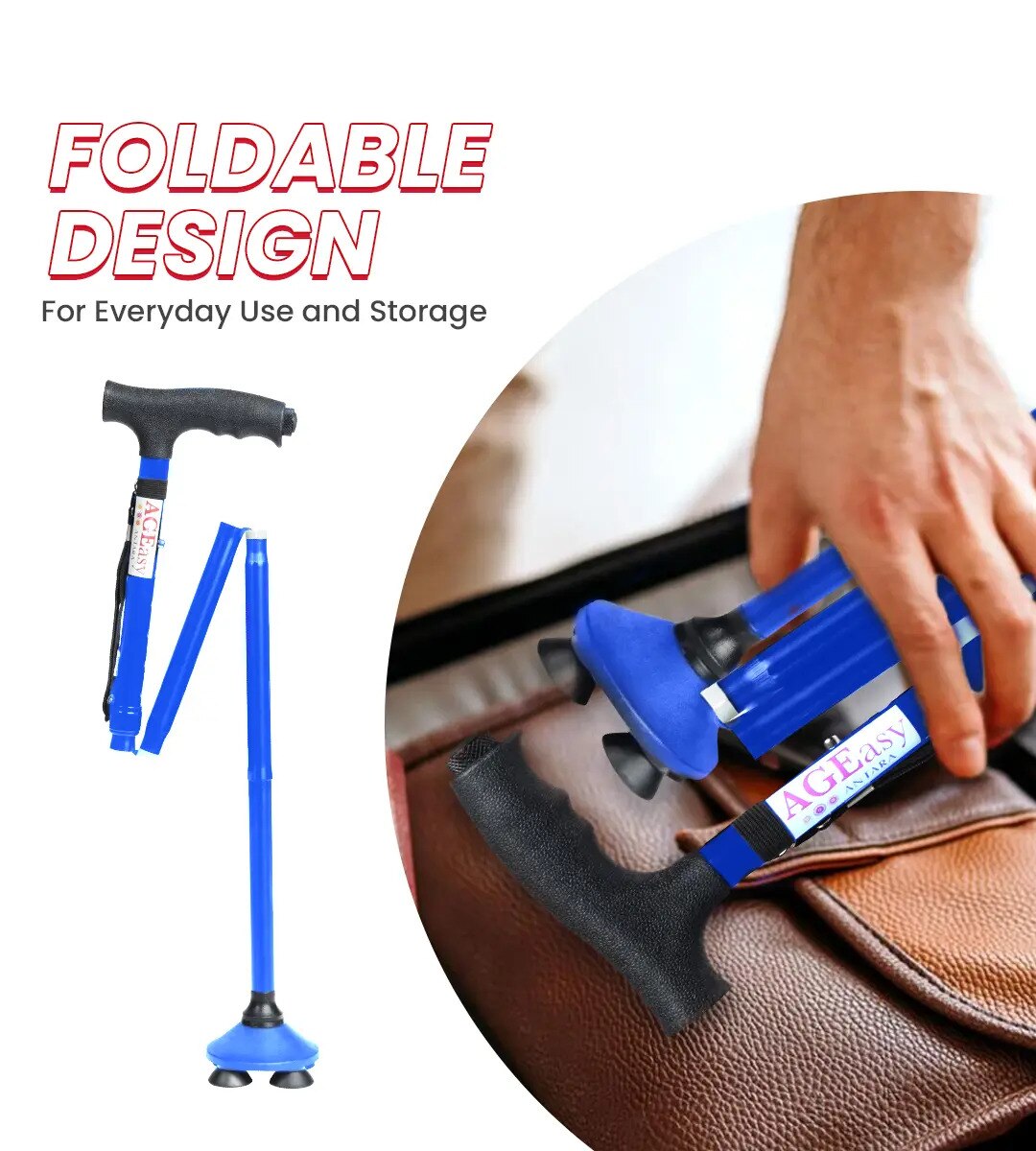 Pivot Walking Stick with Torch (Blue) image 5