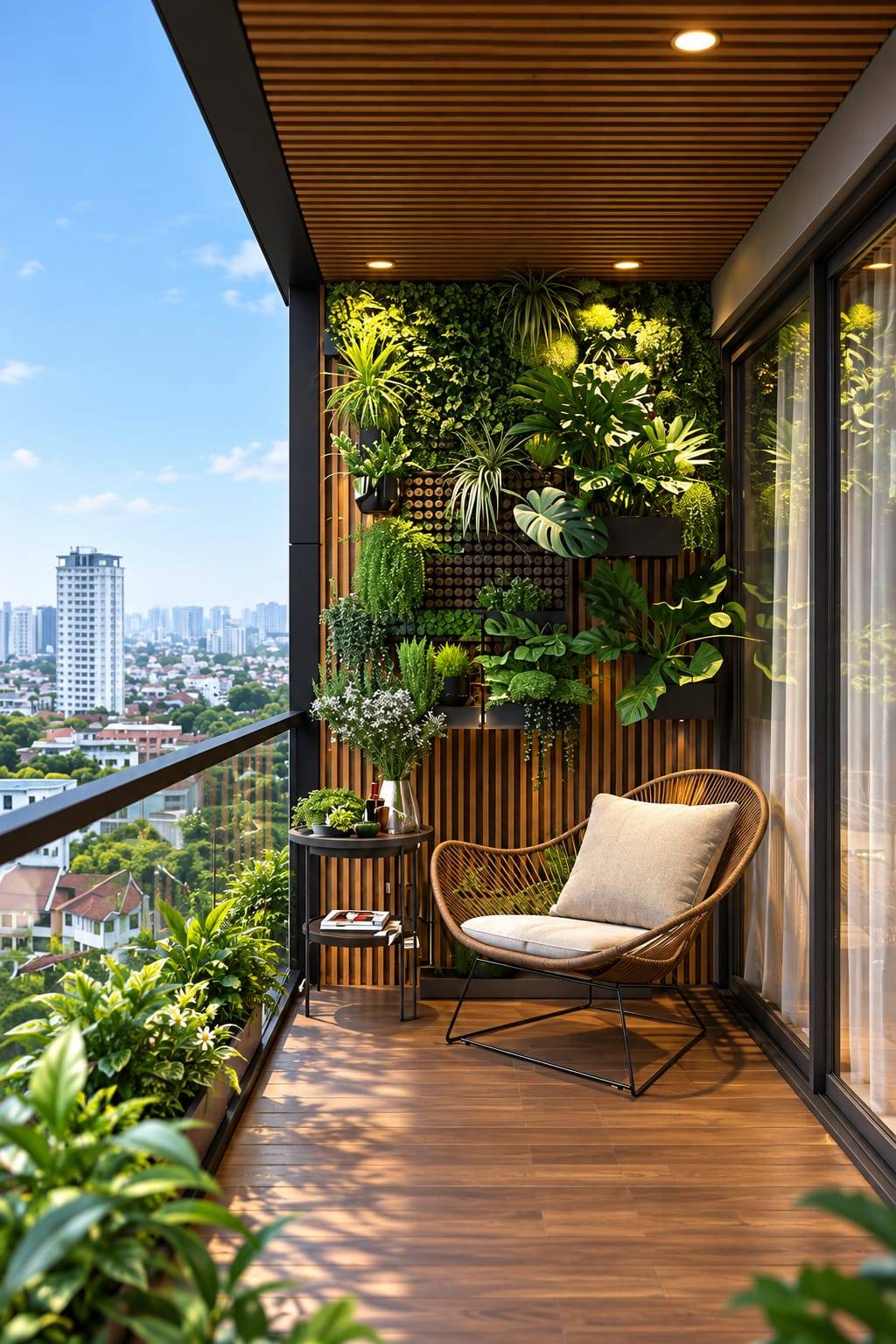 Warm Concealed Ceiling Lighting Balcony Garden Interior Design | Porur image 2
