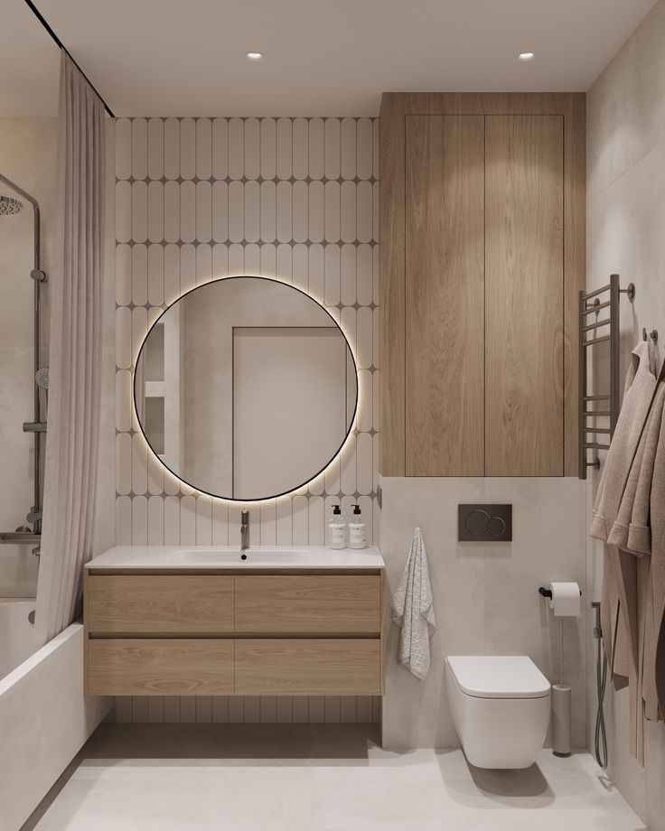 Contemporary Pastel Bathroom Interior Design in Chennai | Modern Pink Accent Bathroom Setup image 3