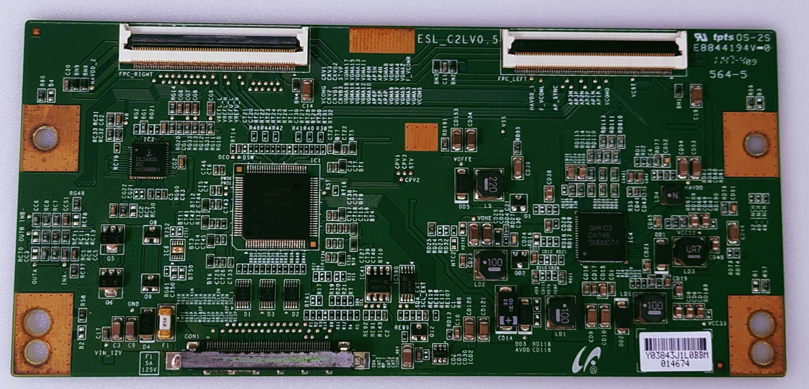 SONY 46EX520 LED TV FHD TCON PRAT NUMBER ESL_C2LV0.5 image 3