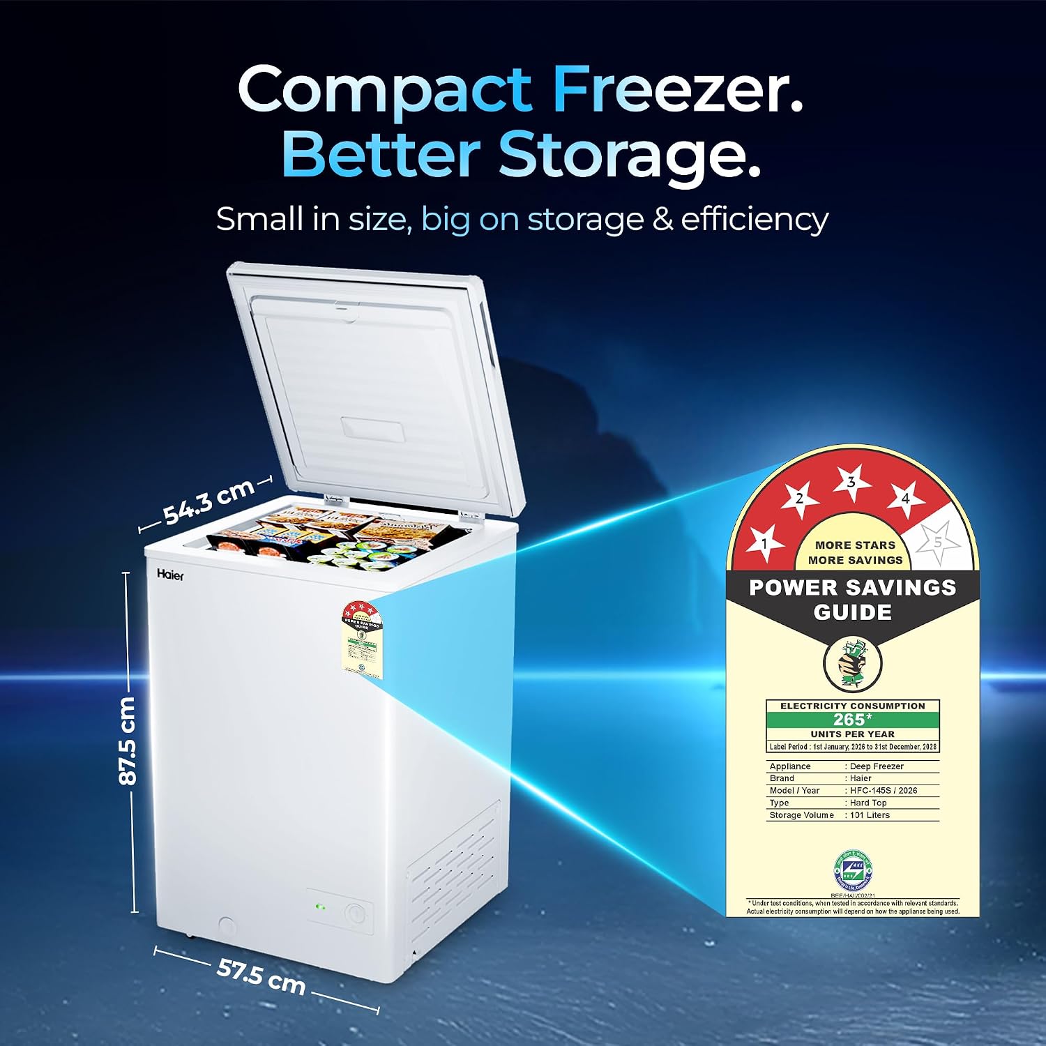 Haier Deep Freezer Hard Top HFC-145SPW4 image 4