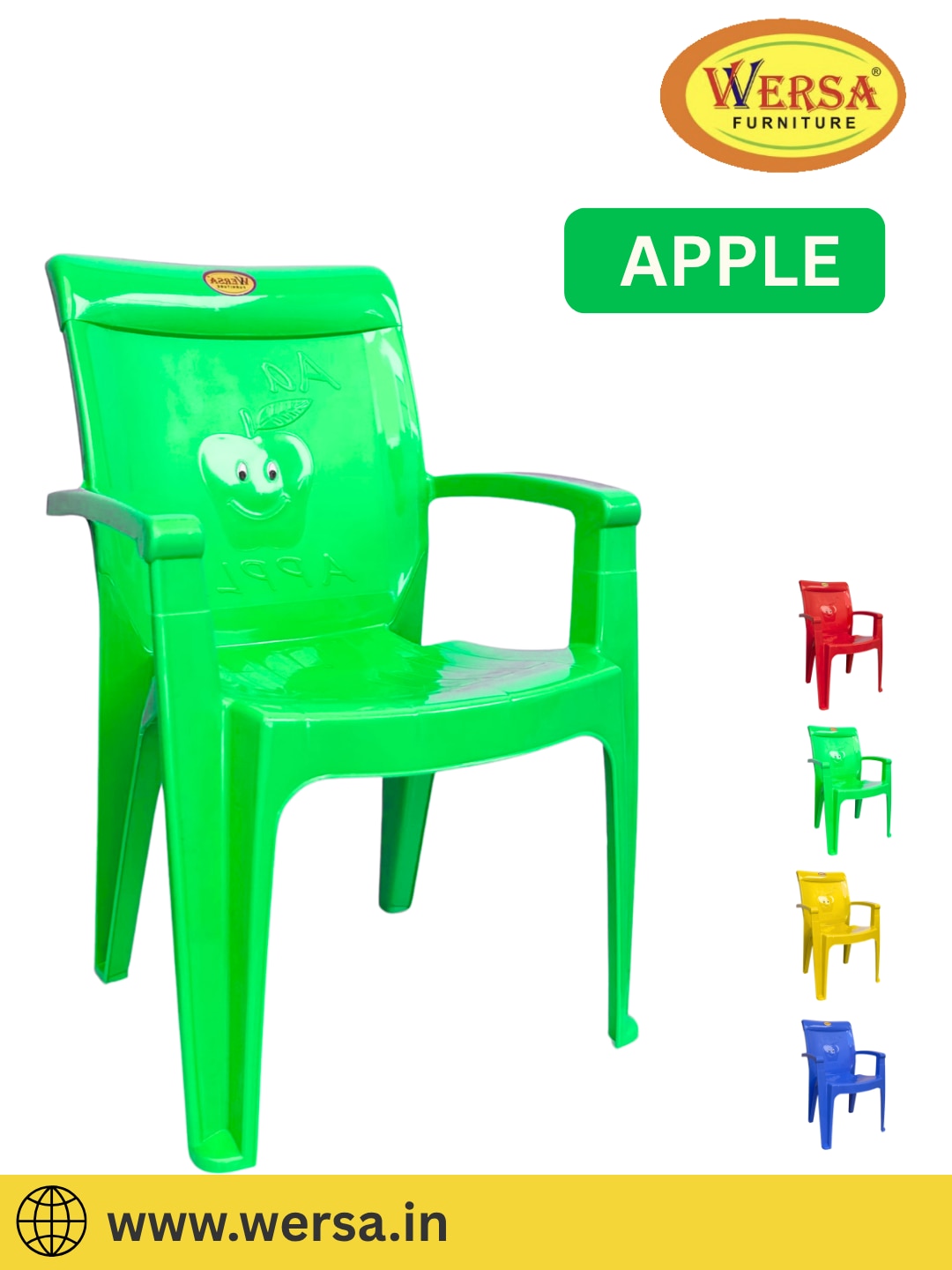 WERSA APPLE Plastic Kids Chair with Armrest image 3