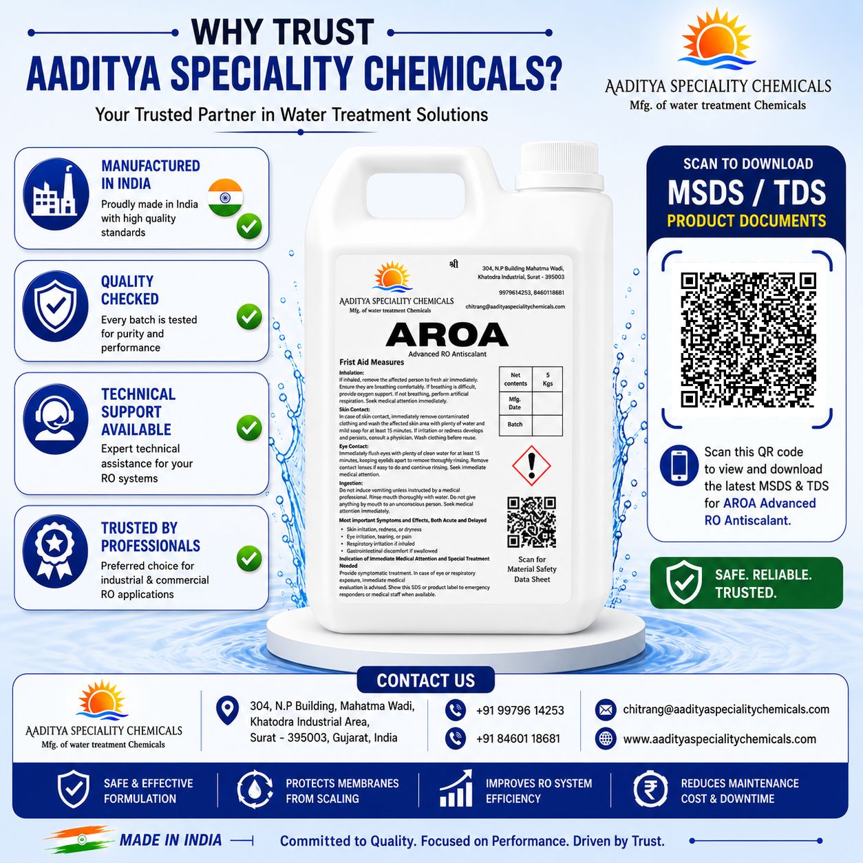 AROA RO Antiscalant 5 kg – Industrial & Commercial RO Membrane Protection image 5