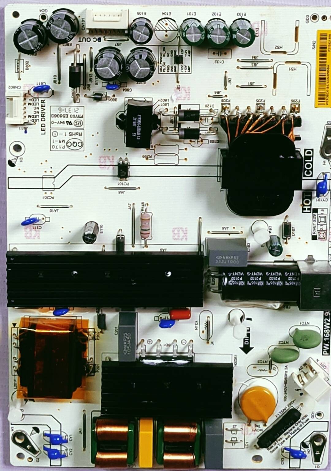 MI PW.168W2.982 POWER SUPPLY BOARD, SMPS BOARD,#wb29 image 4