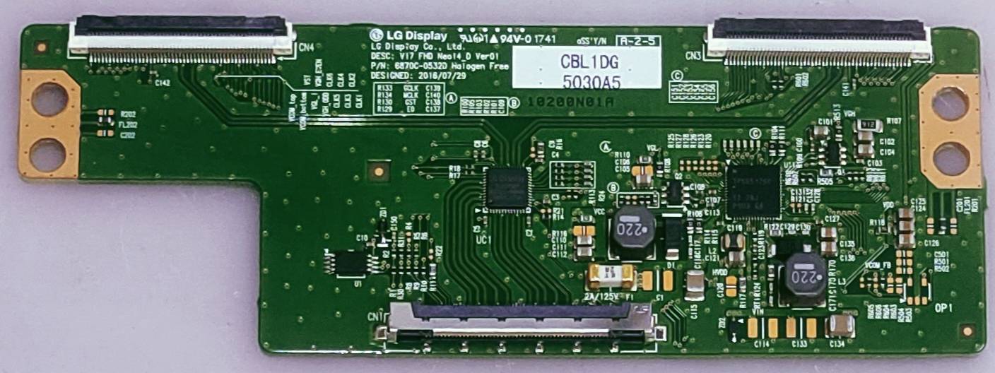 LG 43LV430C-TB LED TV TCON NO. DESC: V17 FHD NEO 14_D Ver01 (P/N: 6870C-0532D) image 2