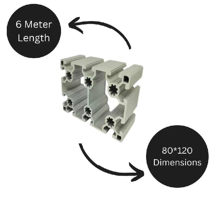 80X120 Industrial Aluminium Profile image 3
