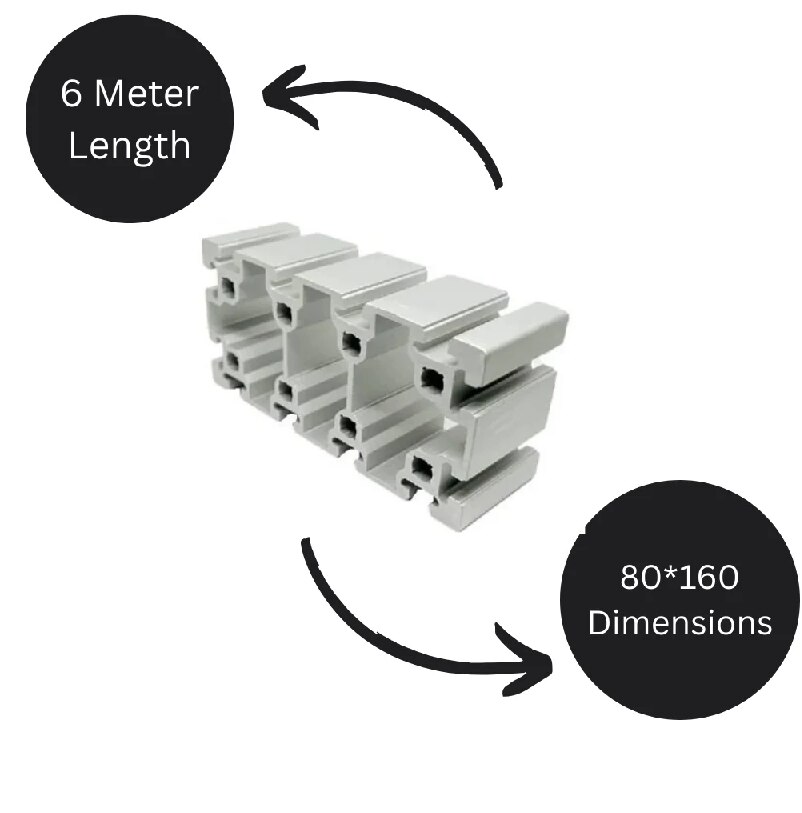 80X160 Industrial Aluminium Profile image 2