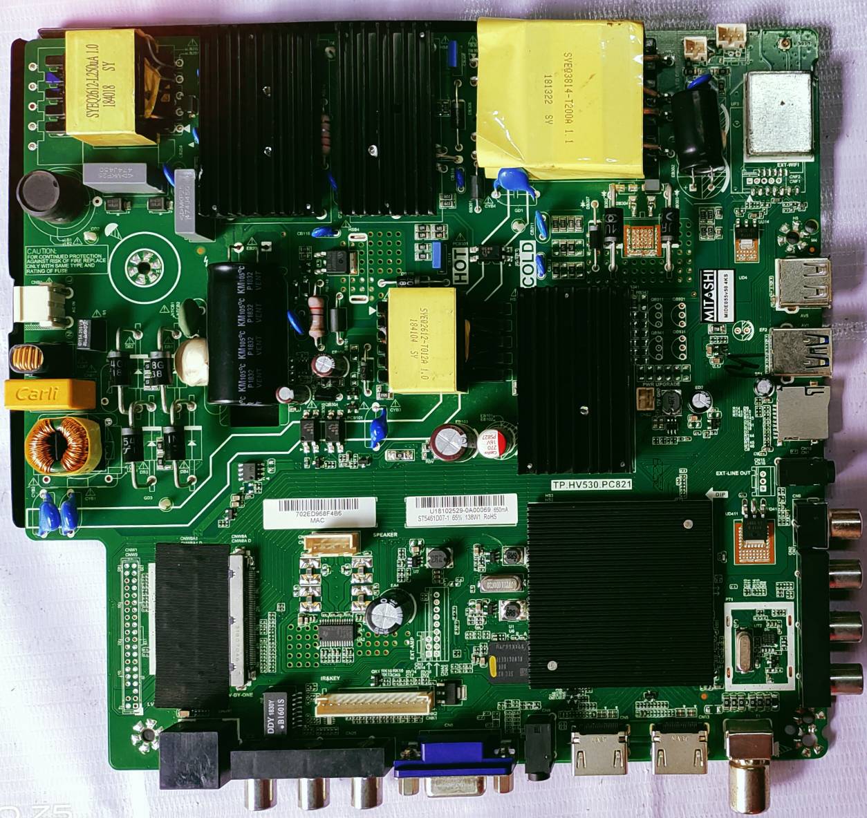 Universal TP.HV530.PC821 4K Android Mother Board, Led Board, Main Board, #wb40 image 2