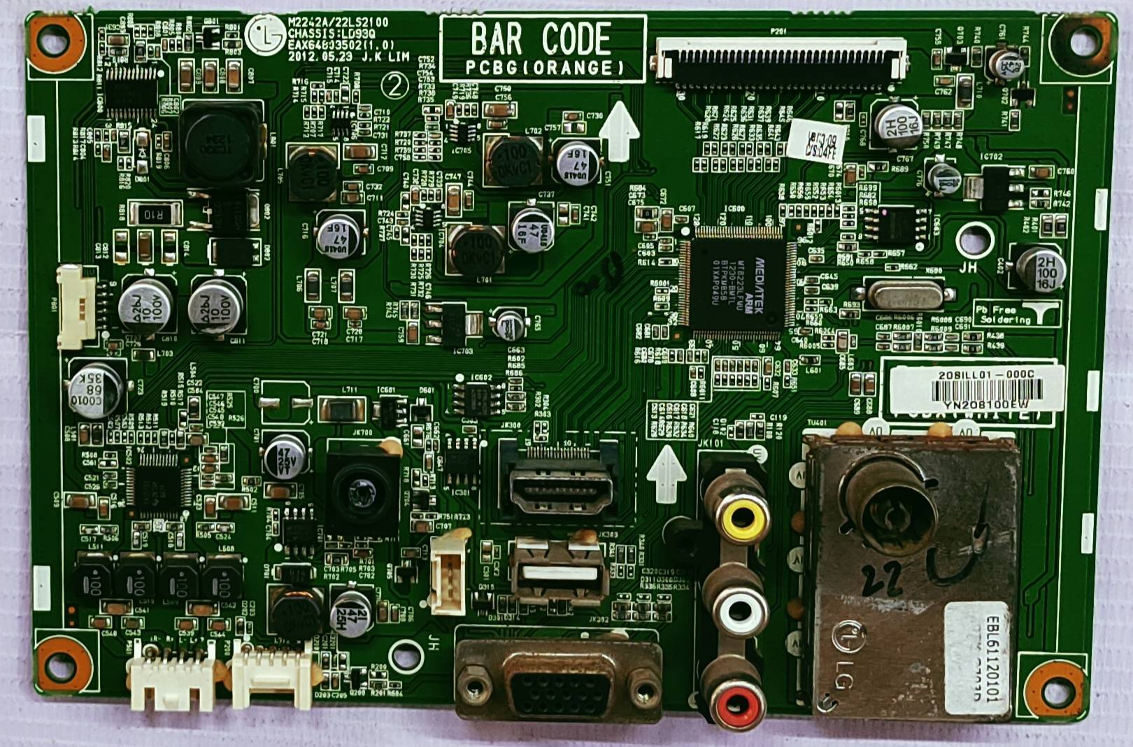 LG 22LS2100-TA Android Main Board, Mother Board, Combo Board #wb22 image 2