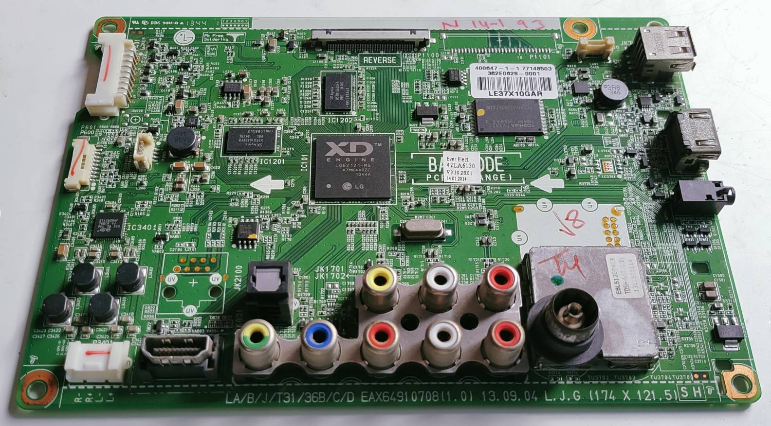 LG 42LA6130 LED Full HD TV Motherboard, Main Board, Main PCB image 2