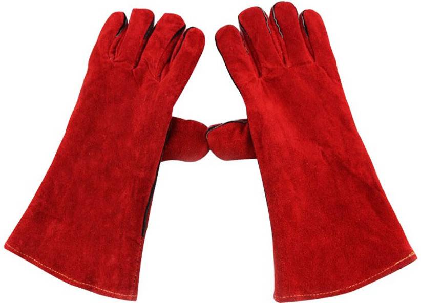 Red Leather Welding Gloves – Heat Resistant & Durable image 2