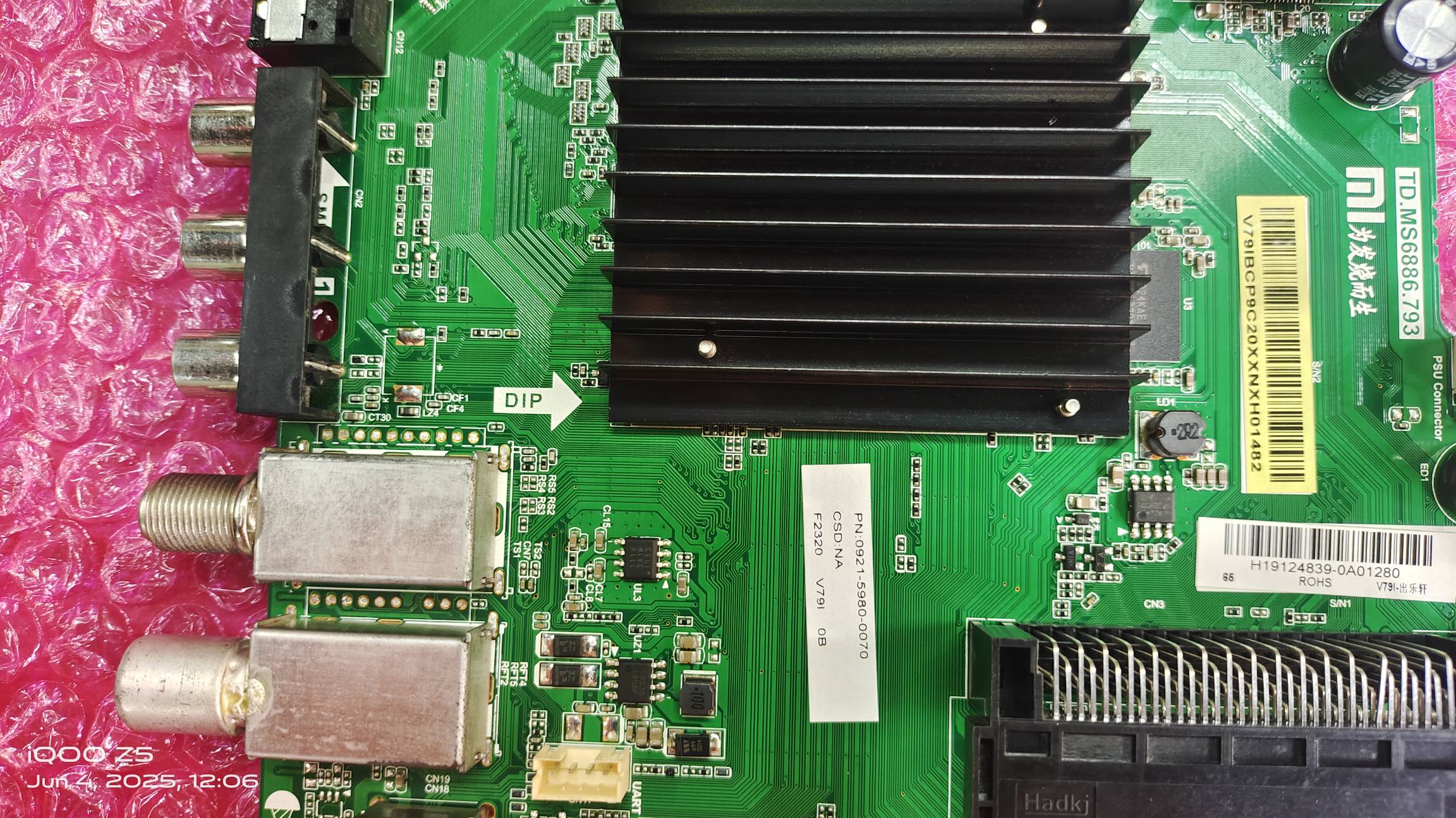 MI REDMI XIAOMI MI-L65M5-SIN ANDROID MAIN BOARD, ANDROID MOTHER BOARD, ANDROID COMBO BOARD, #WB14 image 5