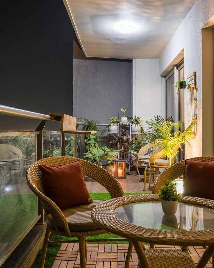 Tropical greenery with multiple planters balcony design | Tambaram image 3