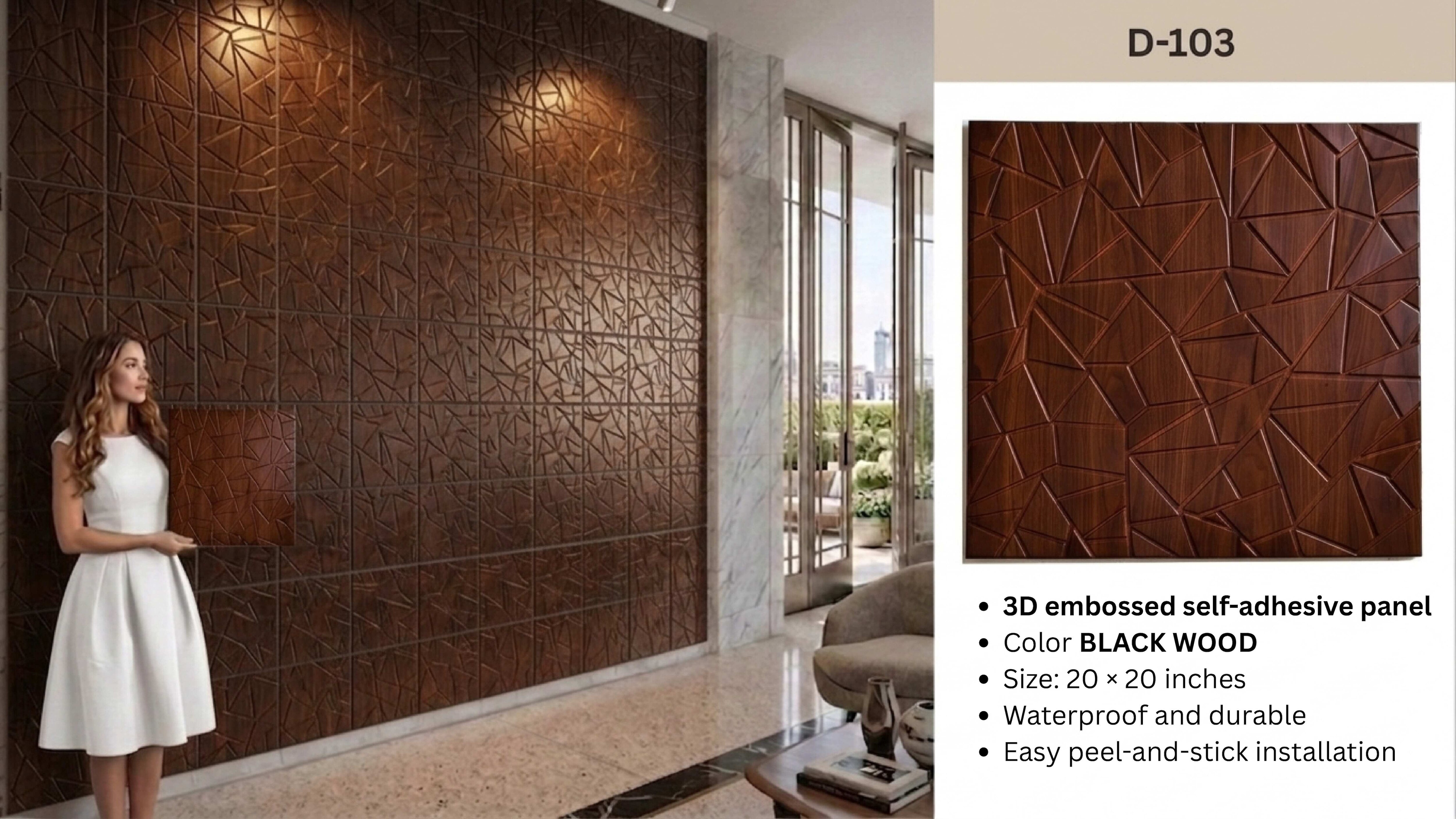 Self adhesive 3D wall panels image 6
