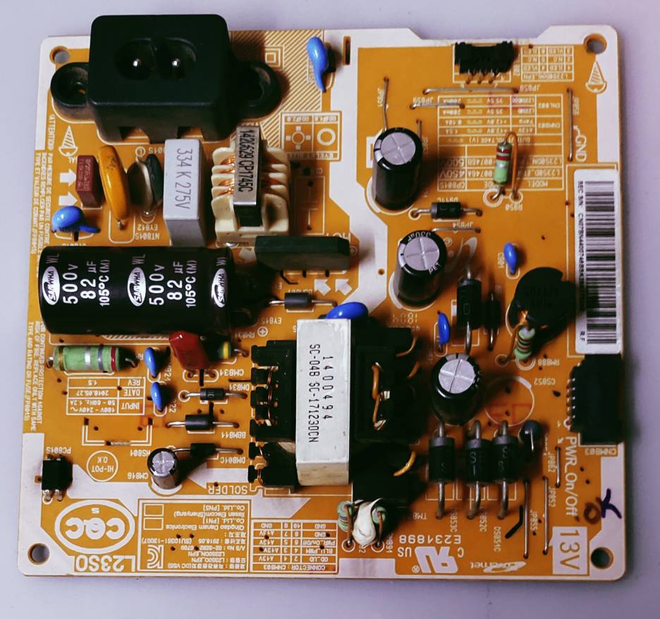 SAMSUNG LED TV UA24J4100 Power Supply Board, SAMSUNG LED TV UA24J4100 Smps Board, SAMSUNG LED TV UA24J4100 Power Supply PCB Board, #wb54 image 2