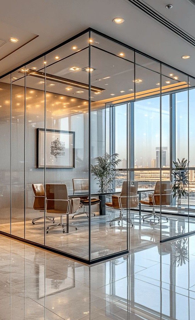 Stylish Office Glass Partitions for Workspaces image 4