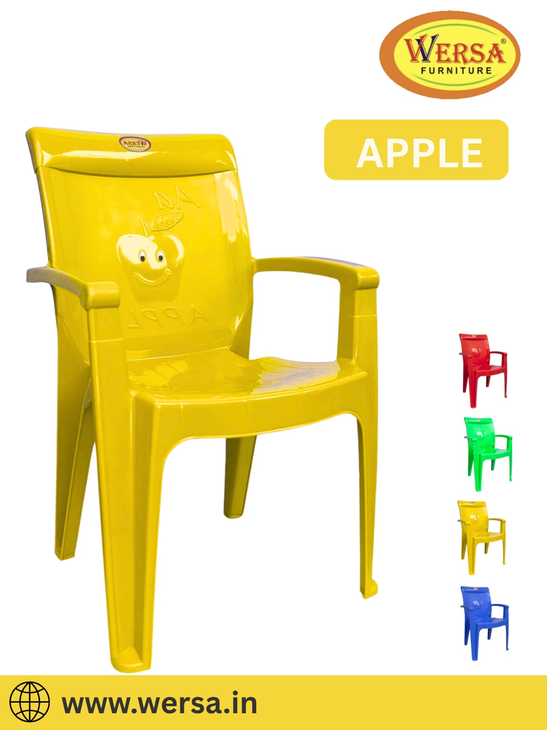 WERSA APPLE Plastic Kids Chair with Armrest image 4