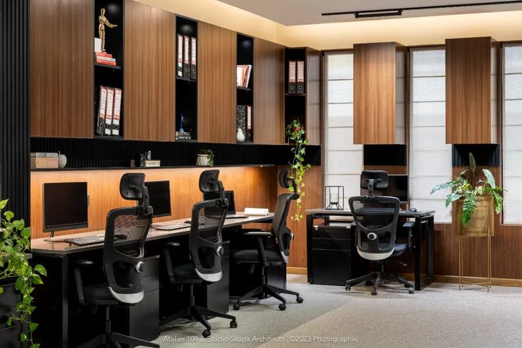 Smart Office Interiors with Space Optimization image 2