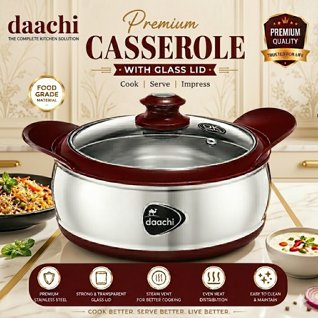 Round Stainless Steel Insulated Casserole image 3