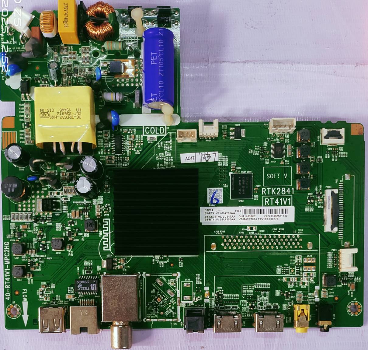 TCL/ IFFALCON 32F2A MOTHER BOARD, COMBO BOARD #WB 37 image 2