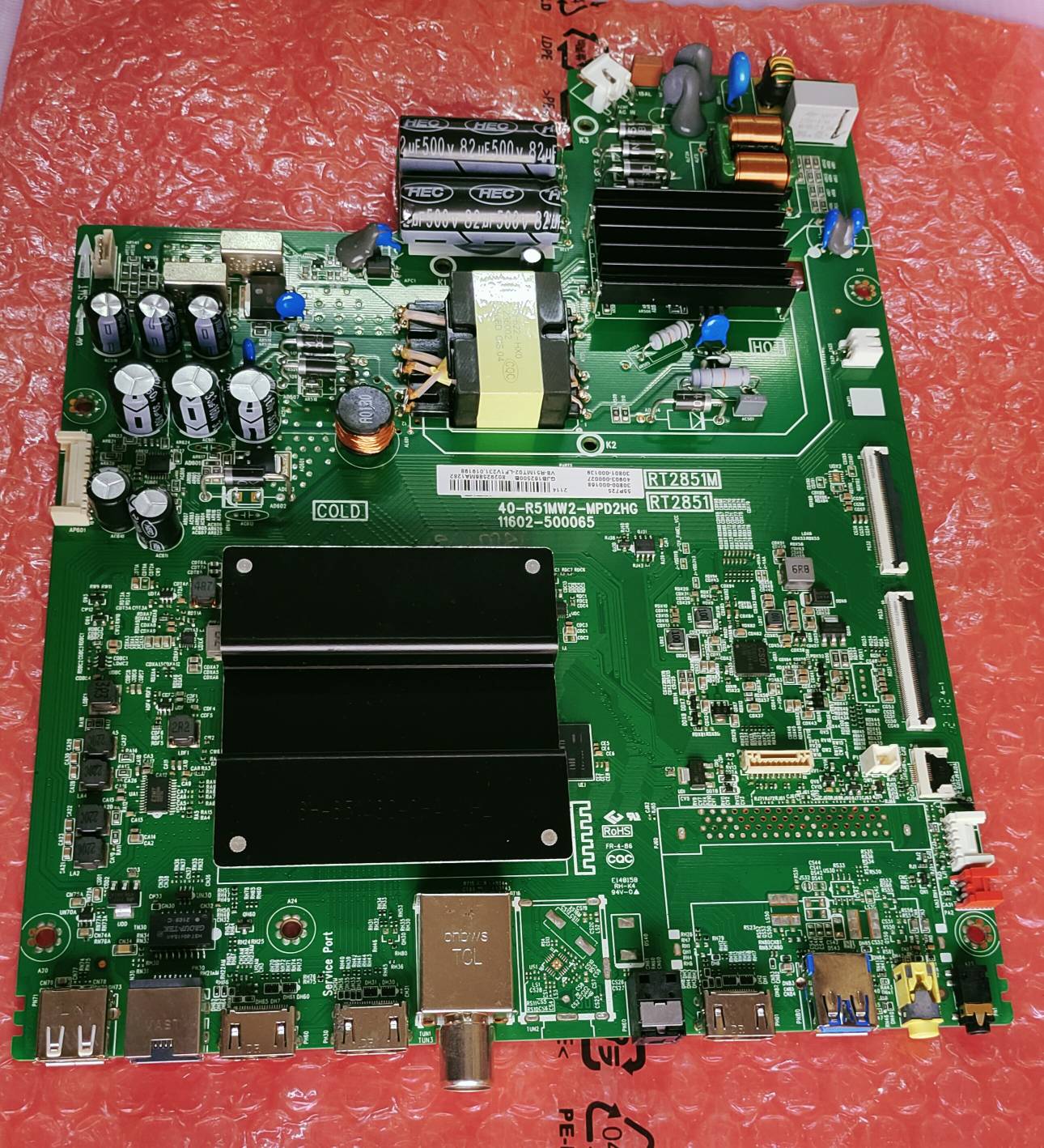 TCL/IFFLCON 4K MAIN BOARD 55P725, RT 2851M, RT 2851, ANDROID MAIN BOARD, MOTHER BOARD, COMBO BOARD, #WB010 image 4