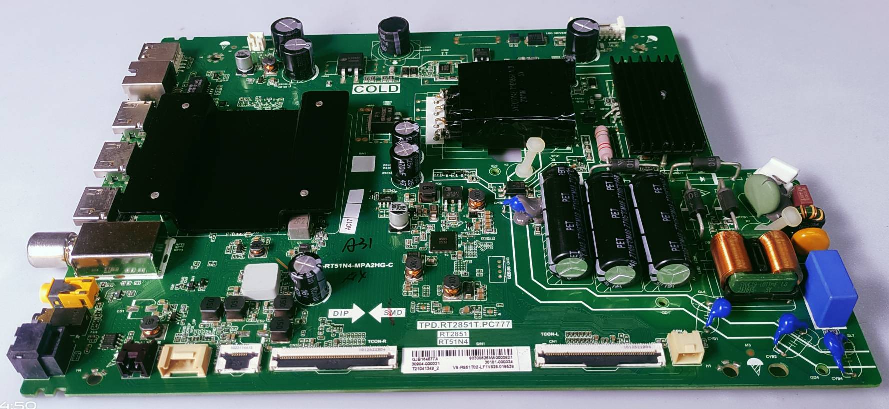 iFFLACON 55K61 4K Anroid led TV NEW Motherboard  Main Pcb no. TPD.RT2851T.PC777.  RT2851 RT51N4 image 3