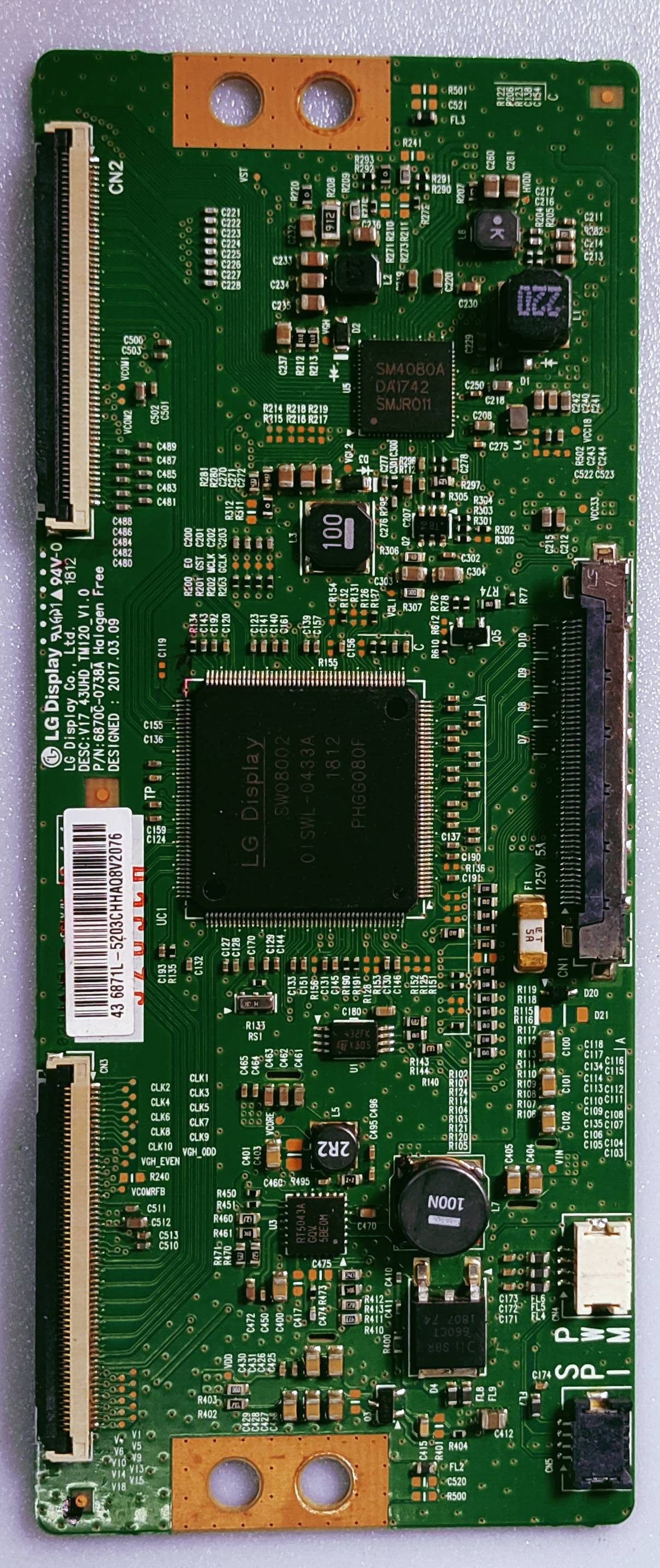 LLOYD L43U20KA LED TV 4K TCON PART NUMBER DESC:V17_43UHD_TM120_V1.0 P/N:6870C-0738A image 3