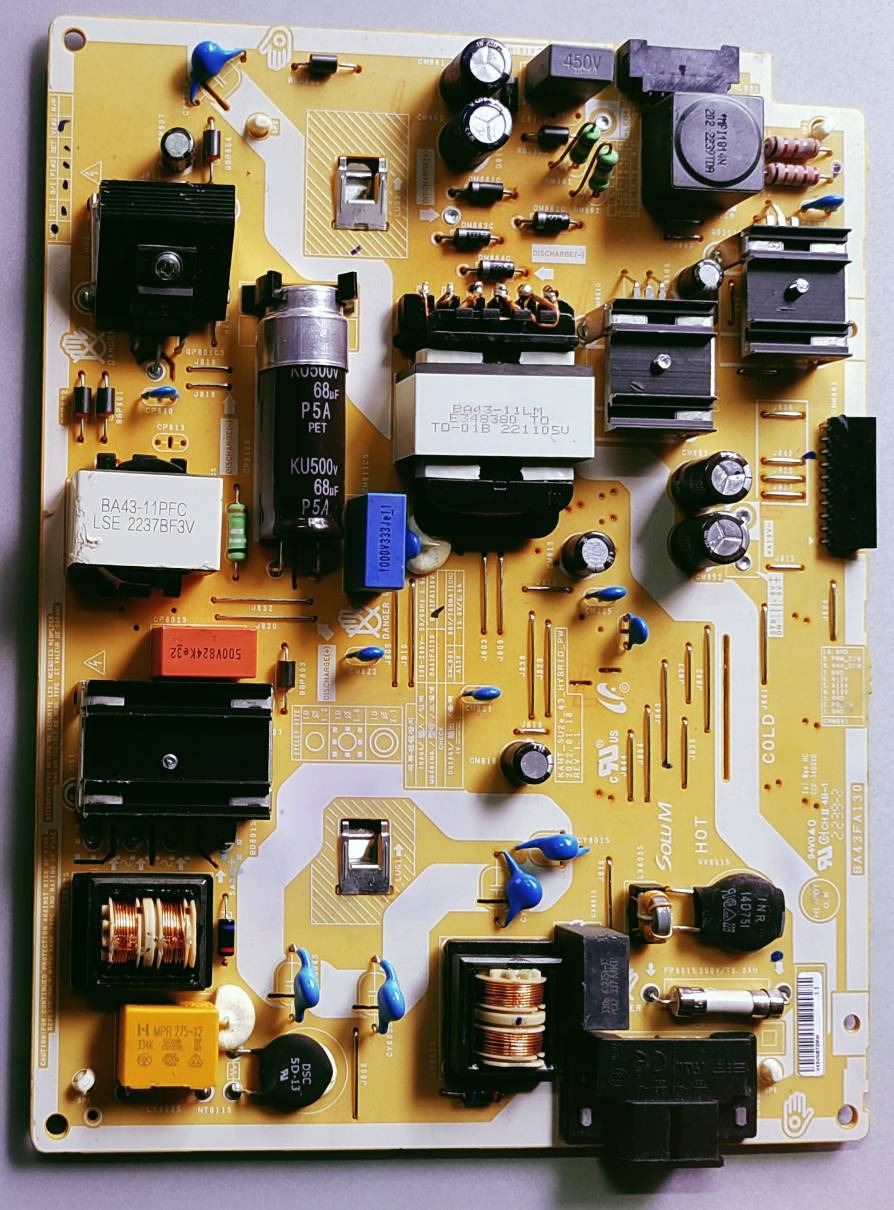 SAMSUNG LED TV UA43AUE60AK Power Supply Board, SAMSUNG LED TV UA43AUE60AK Smps Board, SAMSUNG LED TV UA43AUE60AK Power Supply PCB Board, #wb53 image 2