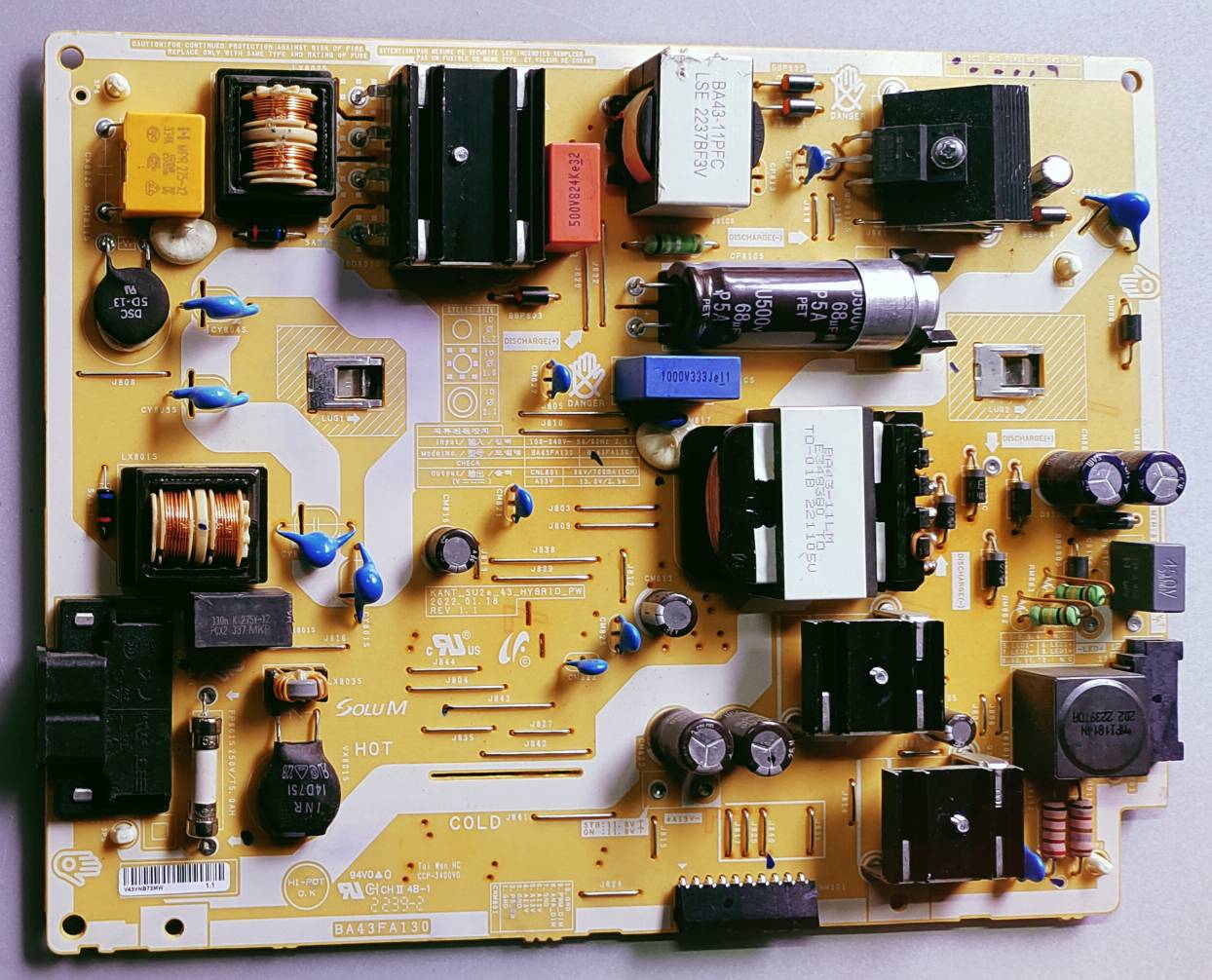 SAMSUNG LED TV UA43AUE60AK Power Supply Board, SAMSUNG LED TV UA43AUE60AK Smps Board, SAMSUNG LED TV UA43AUE60AK Power Supply PCB Board, #wb53 image 4