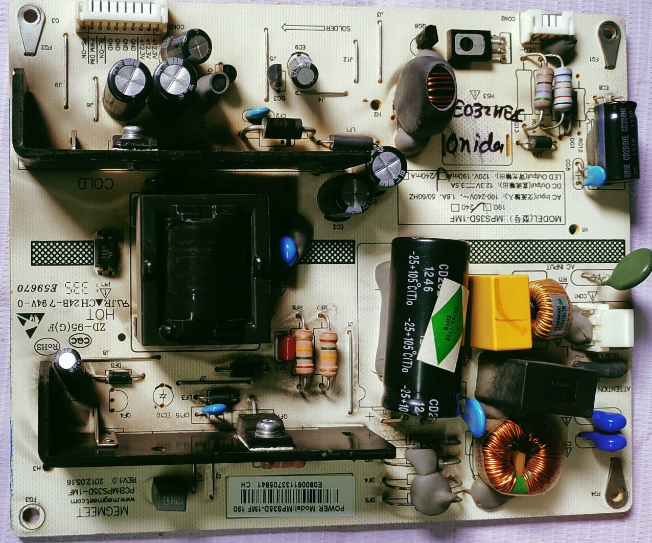 ONIDA LEO32HEX POWER SUPPLY BOARD, SMPS BOARD,#wb29 image 3
