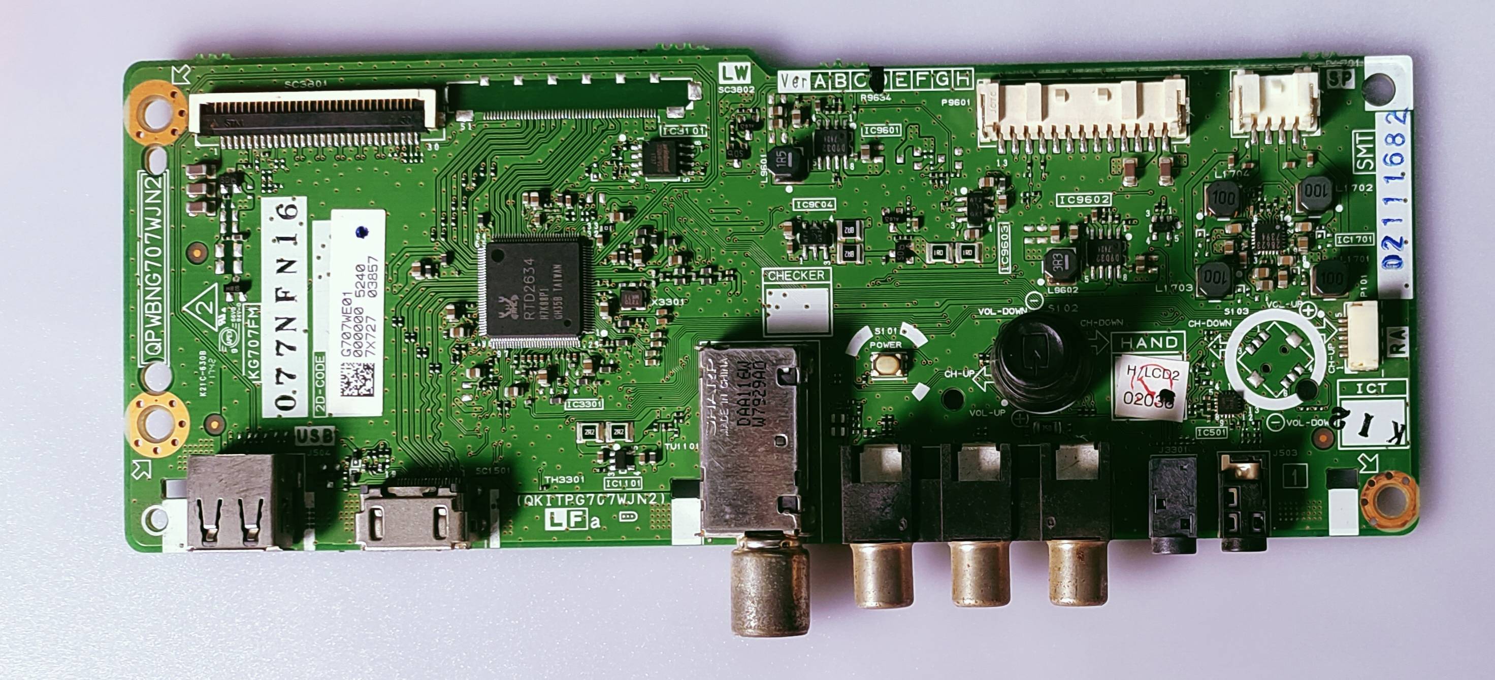 SHARP LC-32LE185M Led TV Mother Board, Main Board, #wb42 image 4