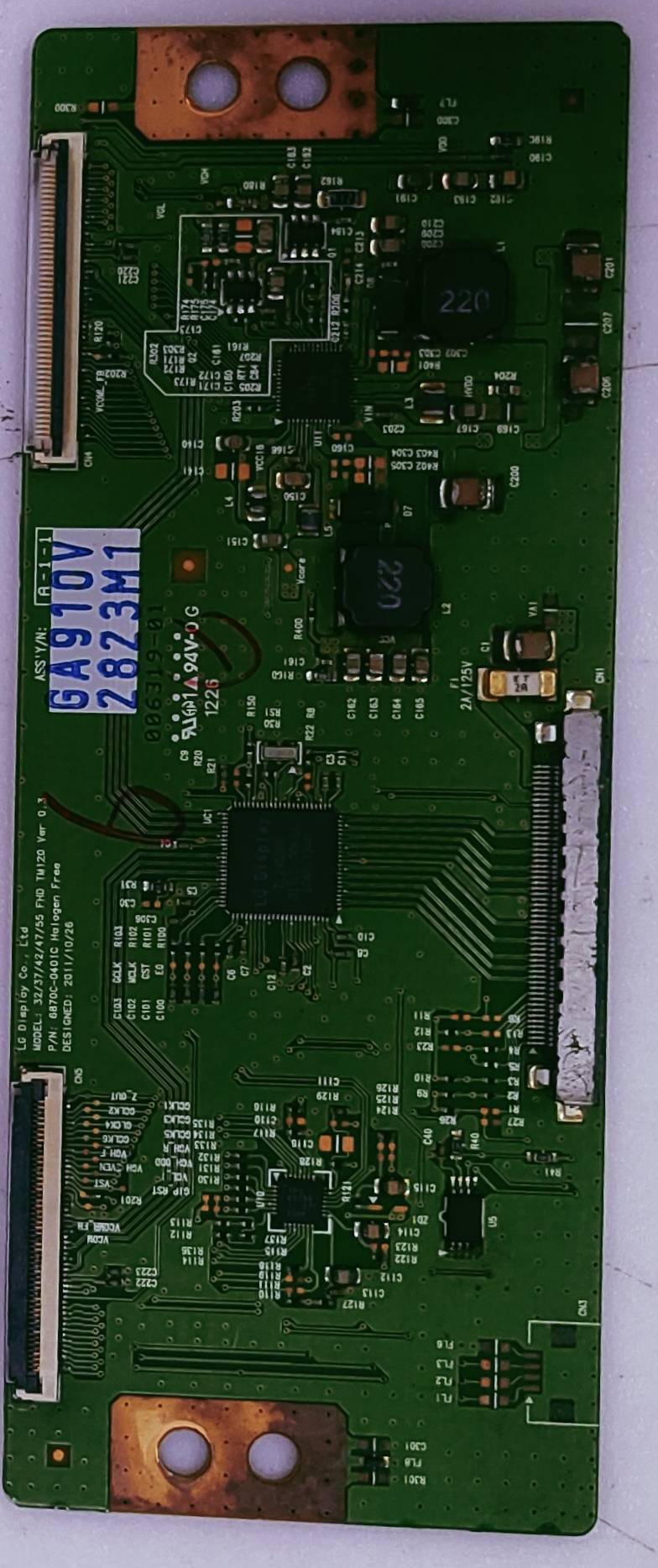 LG TVON 32/37/42/47/55/ FHD TM120 VER 0.3 LED TV  PART NO. 6870C-0401C HA L OGEN FREE image 3