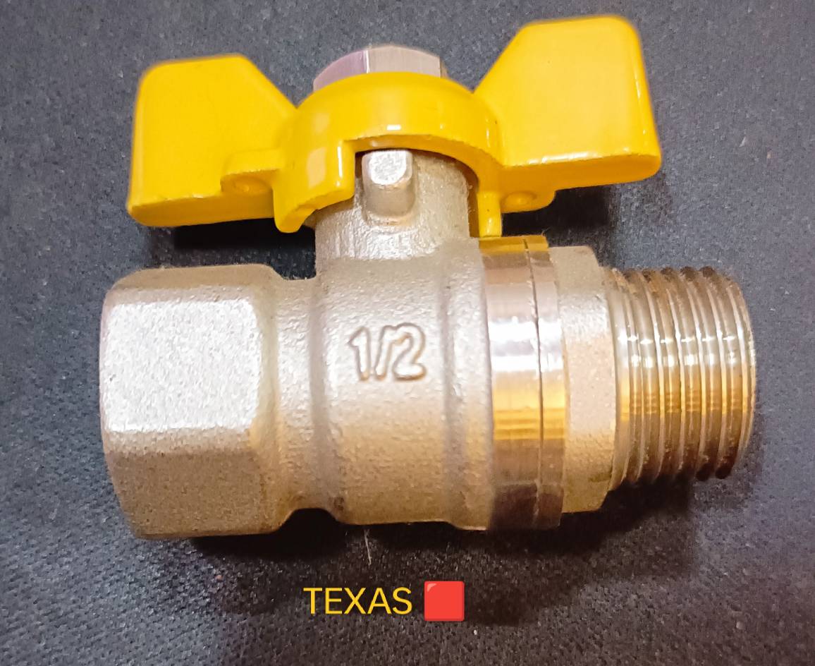 TEXAS 🟥 FORGED BRASS BUTTERFLY HANDLE BALL VALVES MALE FEMALE THREADED image 2
