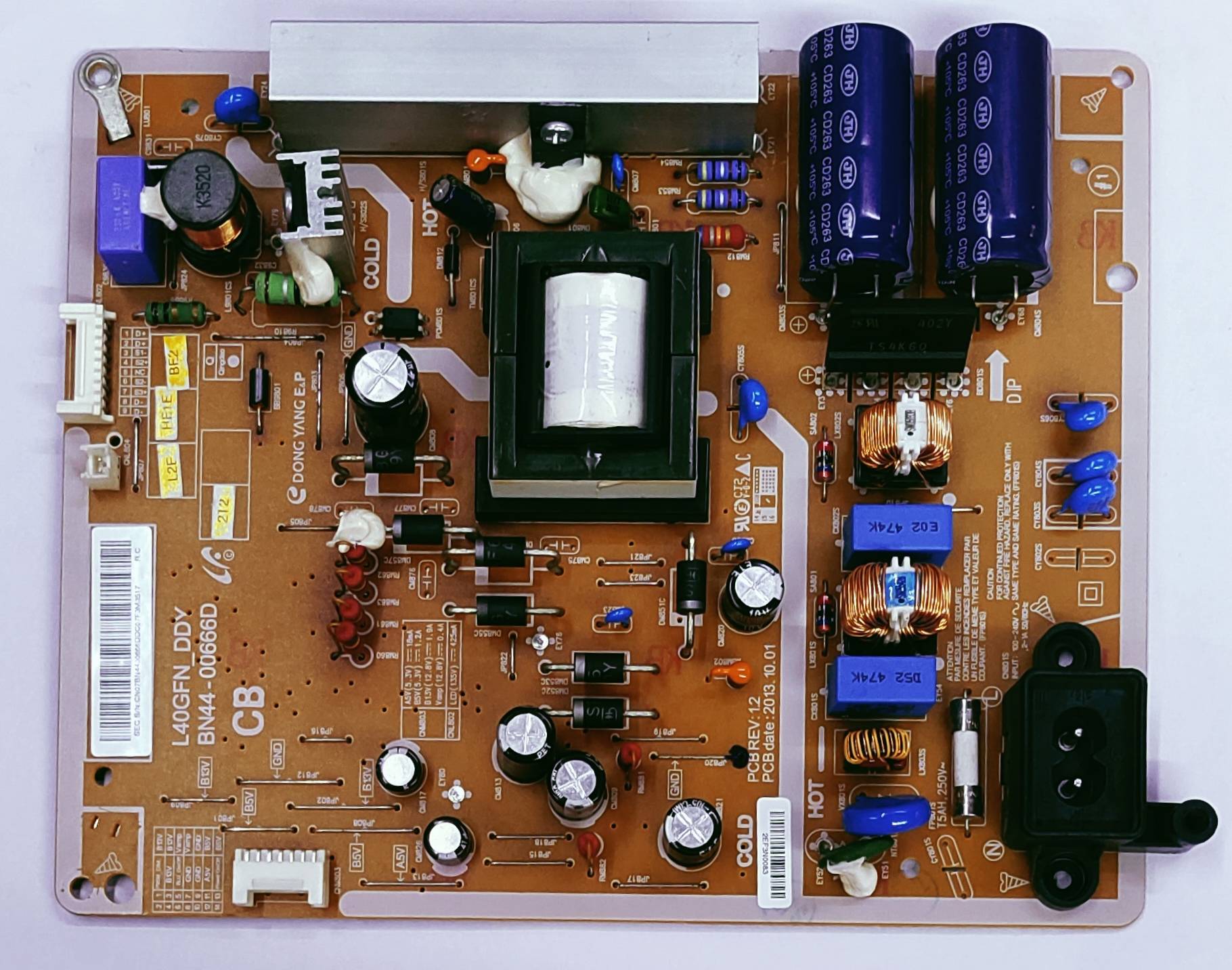 SAMSUNG POWER SUPPLY BOARD MODEL NUMBER.UA40EH500RXZN / UA39EH5003RLXL image 4