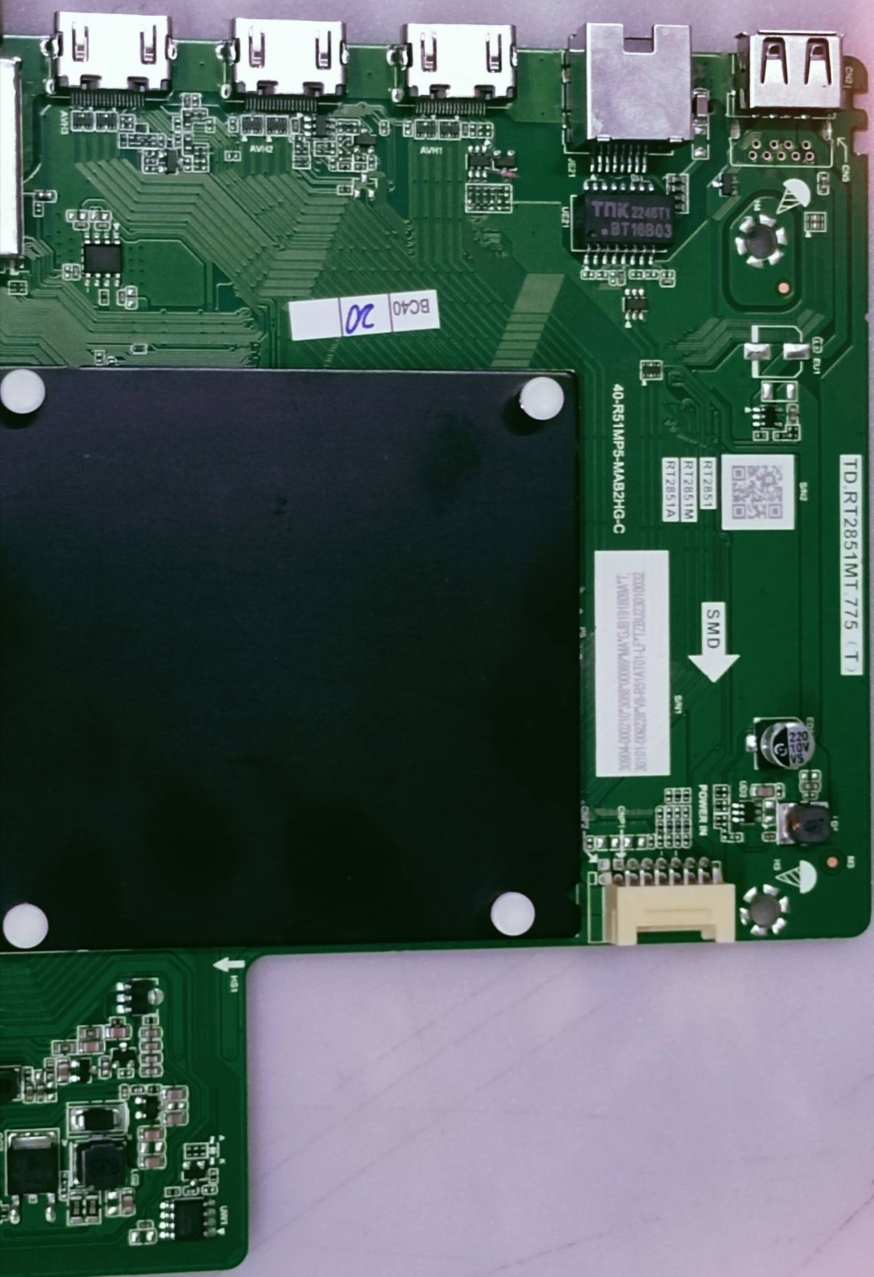 TCL 4k GOOGLE LED TV MODEL NO.55P655 NTPD NO TD.RT2851MT.775 (T) Mother Board, #wb56 image 2