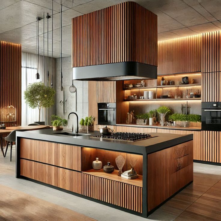 Elegant Wooden Kitchen Interiors with Modern Touches image 3
