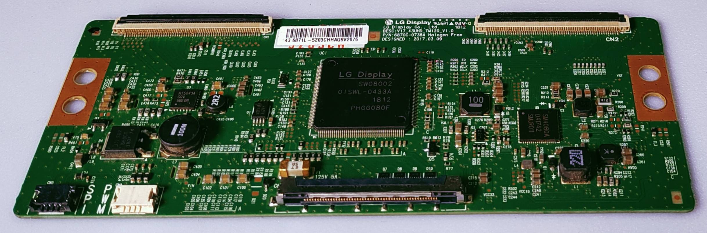 LLOYD L43U20KA LED TV 4K TCON PART NUMBER DESC:V17_43UHD_TM120_V1.0 P/N:6870C-0738A image 2