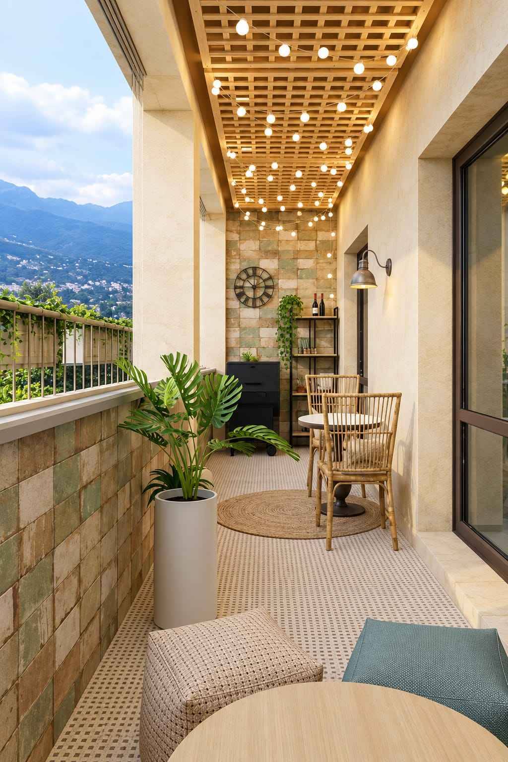 Terrace with Louvered Ceiling and Seating Design | ECR image 2