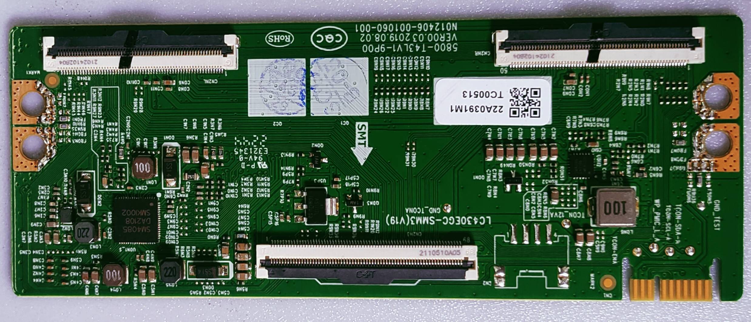 LG 43" LED TV 4K TCON PART NUMBER LC430EGC-SMM3(V19) image 2