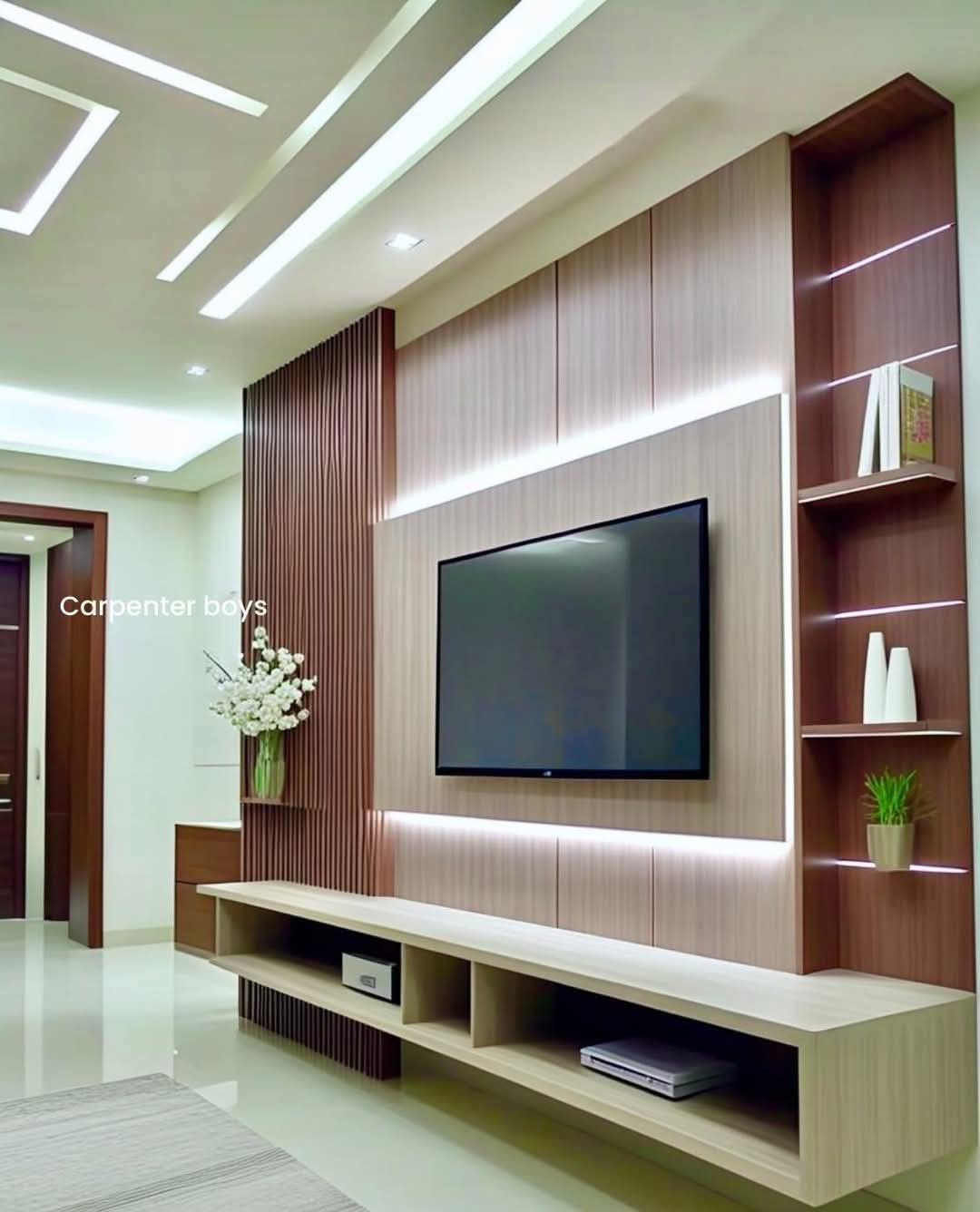 Contemporary TV Unit Wall Paneling in Chennai image 5