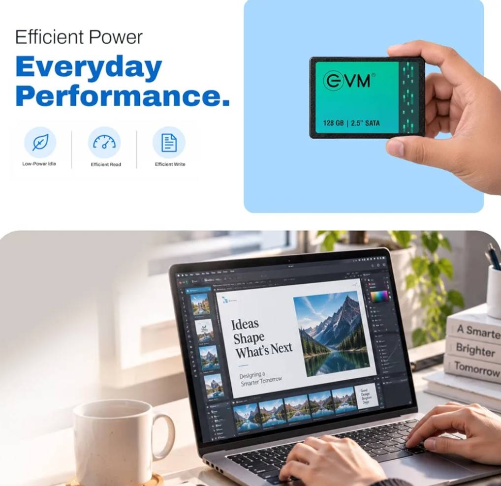 EVM 128GB SSD - 2.5 Inch (6.35 CM) SATA Solid-State Drive - Faster Boot-Up and Load Times with Read Speeds up to 500MB/s & Write Speeds up to 340MB/s- with 5 Year Warranty (EVM25/128GB) image 4