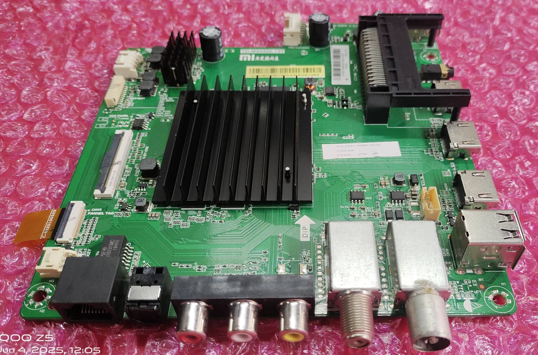 MI REDMI XIAOMI MI-L65M5-SIN ANDROID MAIN BOARD, ANDROID MOTHER BOARD, ANDROID COMBO BOARD, #WB14 image 3
