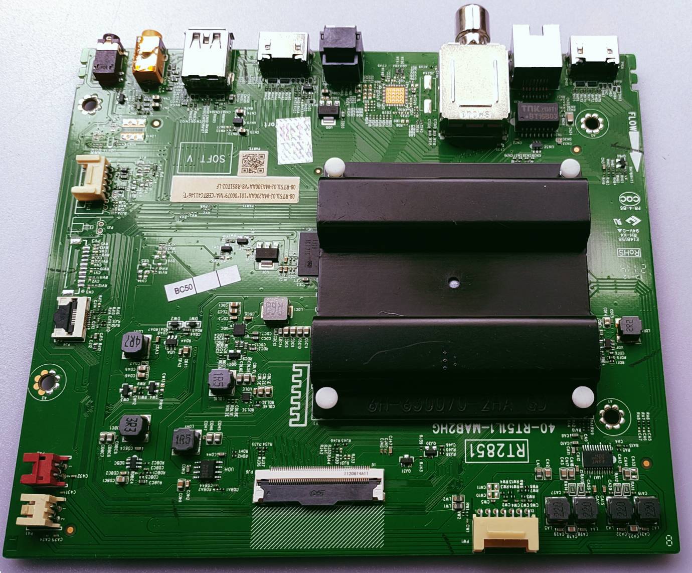 TCL / IFFALCON 4K Android Tv New Mother Board Model No.43P8,  BOARD NUMBER 
RT2851
40-RT51L1-MAB2HG Main PCB #wb56 image 3