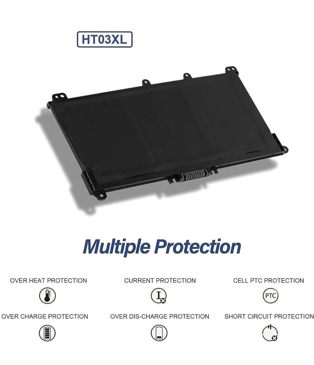 HP HT03XL 3-Cell Laptop Battery 41.9Wh 11.55V 3600mAh Compatible with HP 14-ck, 14-cf, 15-da, 15-dw Series image 3
