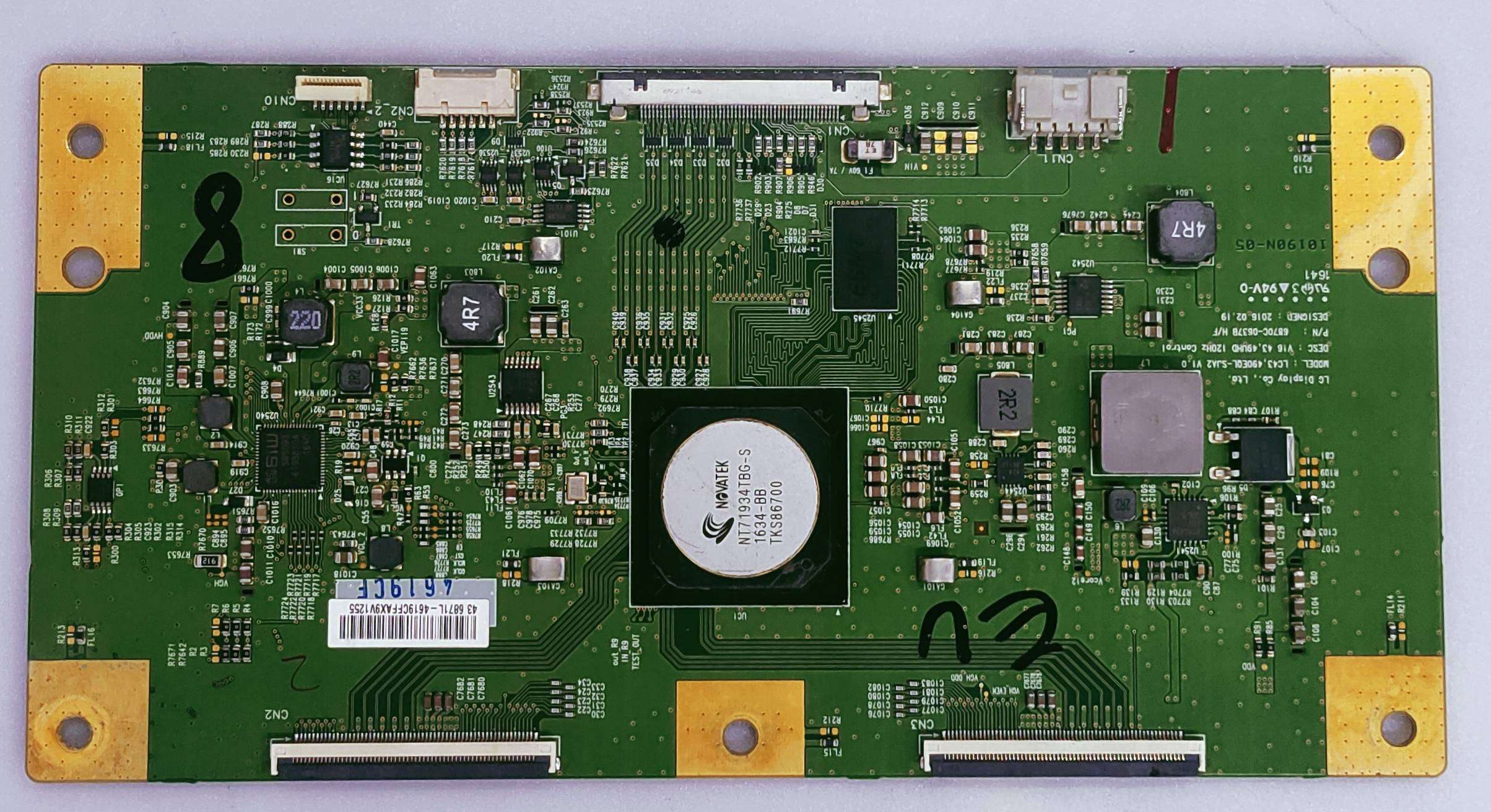 SONY 43X8300D LED TV FHD TCON PART NUMBER LC43 490EQL-SJA2 DESC: V6 43,49UHD 120HZ  image 3