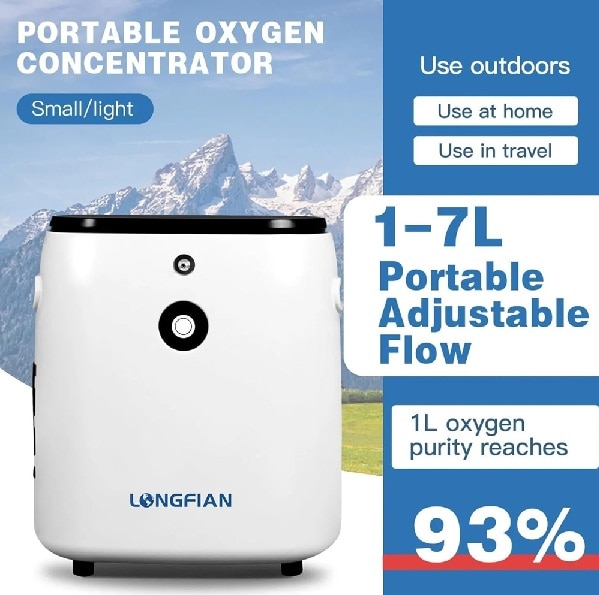 Longfian B-1 Oxygen Concentrator Machine 1-2 Litres With Big Display (93% To 70% Oxygen Concentratio image 2
