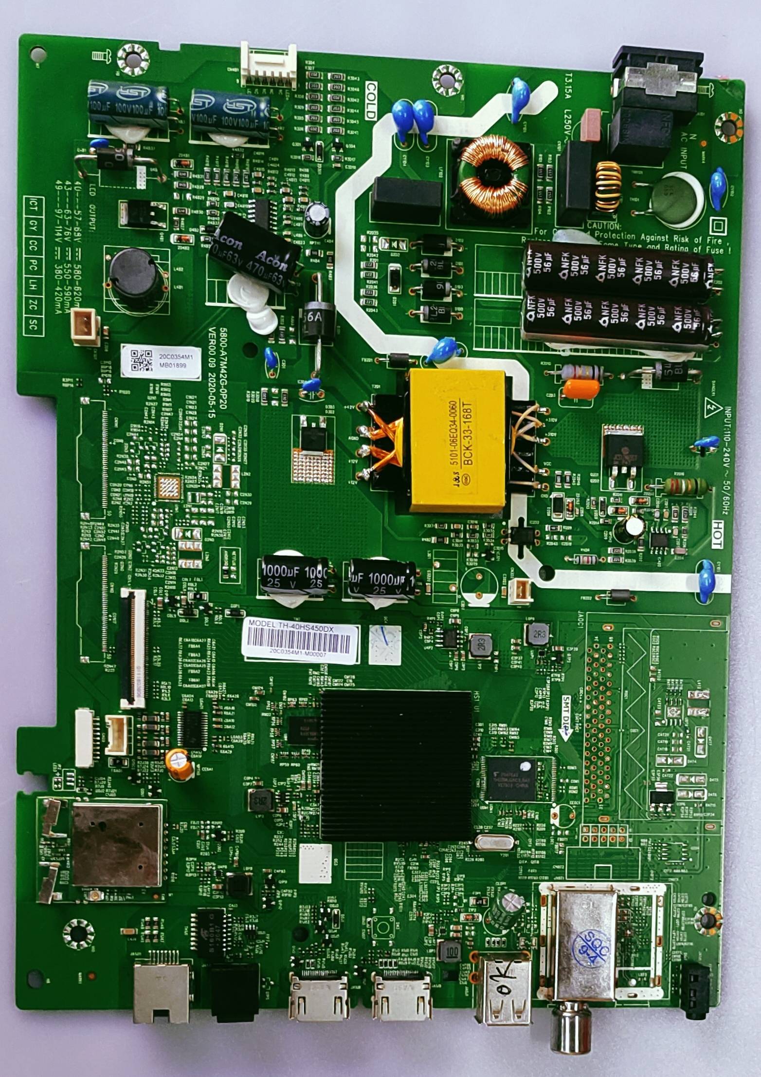 PANASONIC 4K LED TV Android Mother Board Model Number TH-40HS450DX image 2