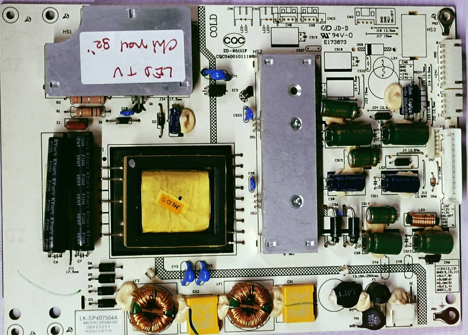 INVERSOL 32" LED BOARD,POWER SUPPLY BOARD#Wb31 image 4