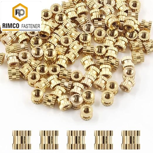 BRASS MOULDING INSERT NUT M4 X 0.70 PITCH X 6MM LONG image 2