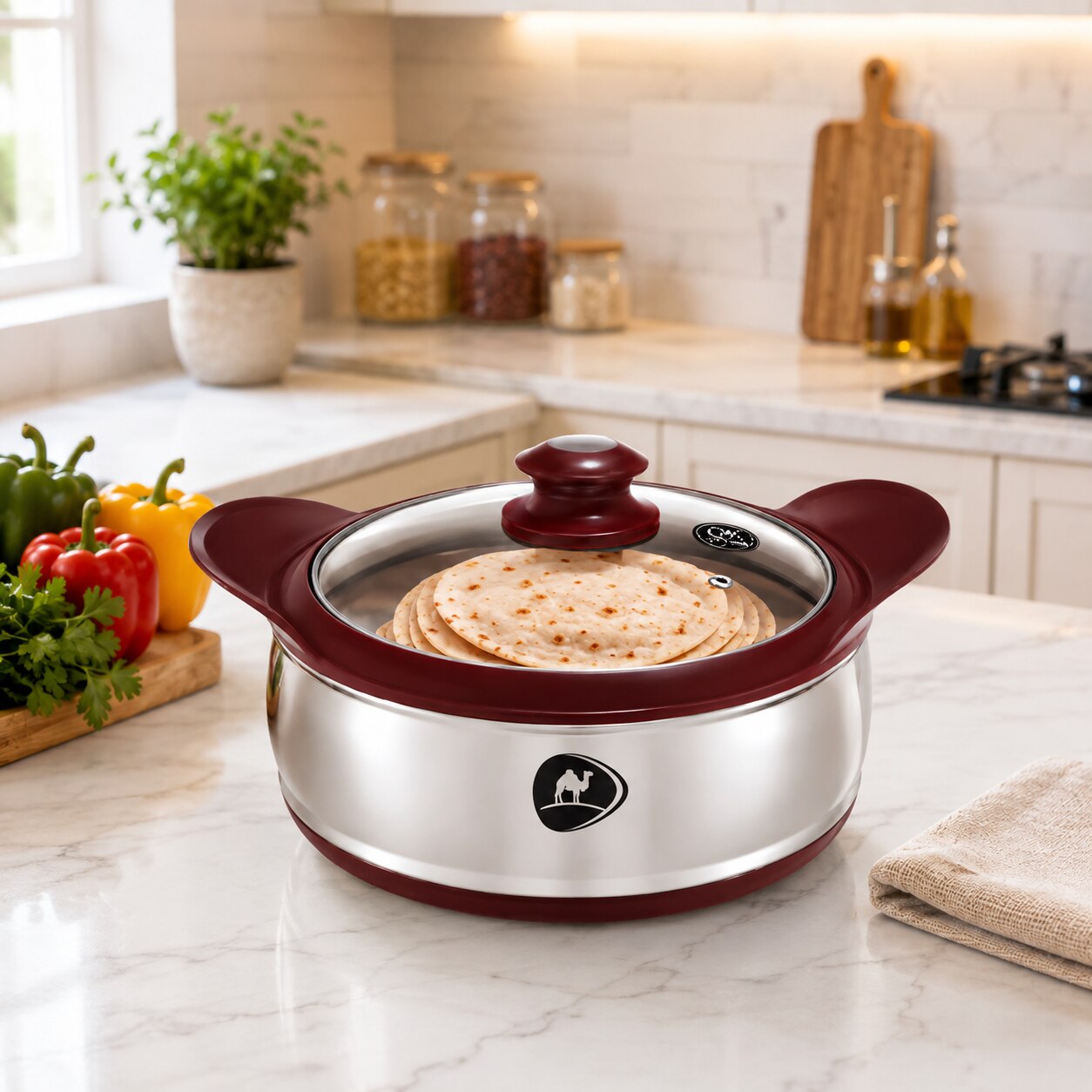 Round Stainless Steel Insulated Casserole image 5